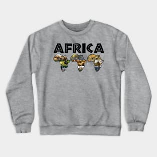 Africa Wildlife Continent Trio Collage Crewneck Sweatshirt